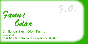 fanni odor business card